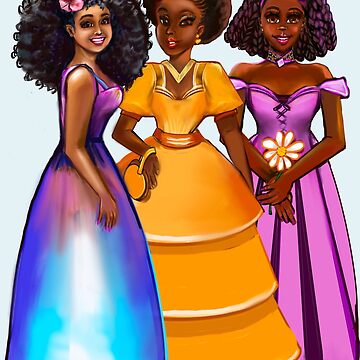 The best Gifts for black girls 2022 Three princesses ! beautiful black and  white girl princesses Sticker for Sale by Artonmytee