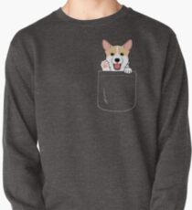 Corgi In Pocket T-Shirt Cute Paws Blush Smile Puppy Emoji Pullover