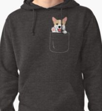 Corgi In Pocket T-Shirt Cute Paws Blush Smile Puppy Emoji Pullover Hoodie