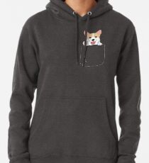 Corgi In Pocket T-Shirt Cute Paws Blush Smile Puppy Emoji Pullover Hoodie