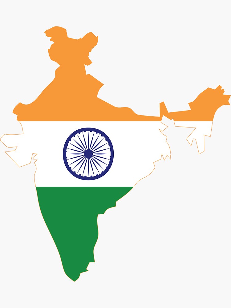 India Map Flag Sticker By Byrnecore Redbubble