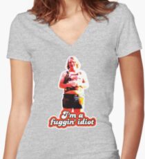 Scotty J. Fuggin Idiot Design Women's Fitted V-Neck T-Shirt