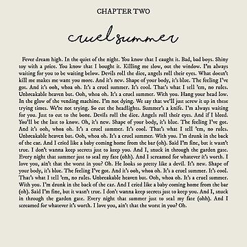 "Cruel Summer Lyrics" Art Board Print for Sale by queseraseraa | Redbubble