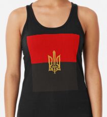 Stylized Tryzub And Red-Black Flag Racerback Tank Top