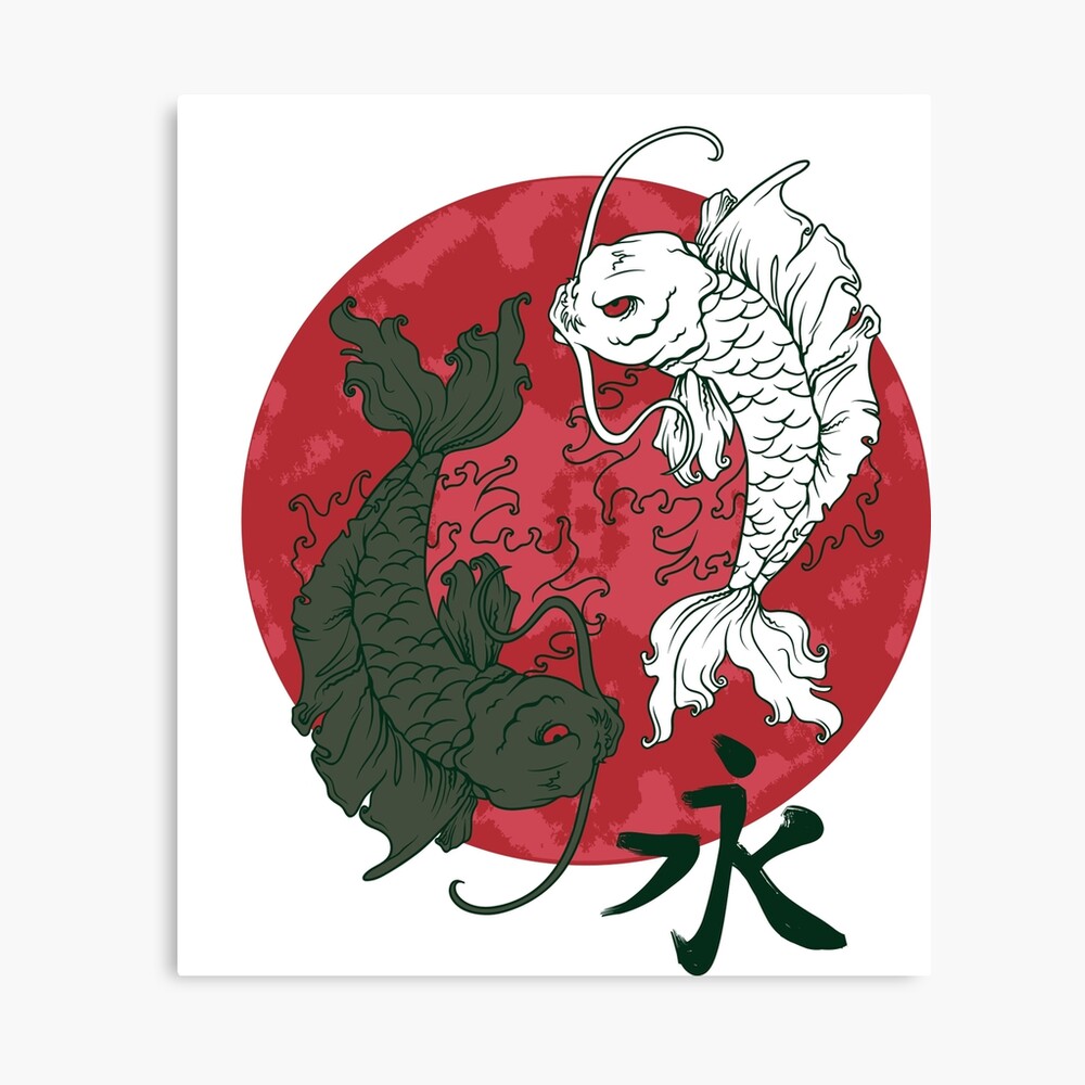 "japanese yin yang koi fish" Canvas Print by gemacio | Redbubble