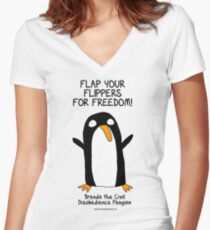 Brenda the Civil Disobedience Penguin Women's Fitted V-Neck T-Shirt
