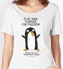 Brenda the Civil Disobedience Penguin Women's Relaxed Fit T-Shirt