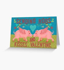 Lustiges Valentinstag-nettes Schwein-Schwein-Wortspiel Grußkarte