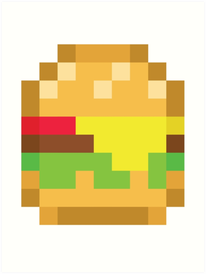 "Pixel Burger" Art Print by metalpika | Redbubble