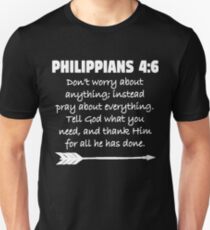 Philippians 4:6 Christian Bible Verse Scripture Design Unisex T-Shirt