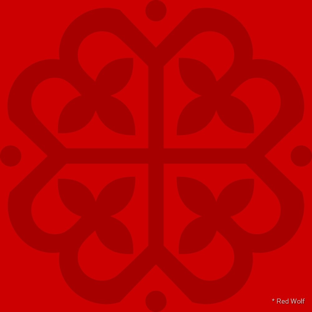Geometric Pattern: Fleur-de-lis: Ruby Dark by * Red Wolf