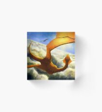 Dragon Flying through Clouds Acrylic Block