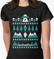 Paranormal Christmas Sweater Women's Fitted T-Shirt