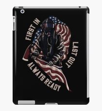 Firefighter Fireman Paramedic Rescue Patriotic Hero Eagle Flag USA Fire red white blue iPad Case/Skin