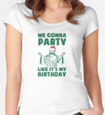 Party Like It's A Christmas Birthday Women's Fitted Scoop T-Shirt