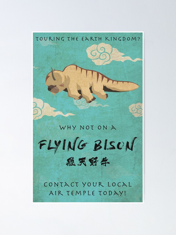 Alternate view of Vintage Flying Bison Travel Poster Poster