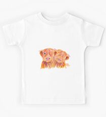 HIGHLAND COWS 'BUDDIES' By Shirley MacArthur Kids Tee