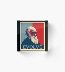 Charles Darwin Evolve Evolution Acrylic Block