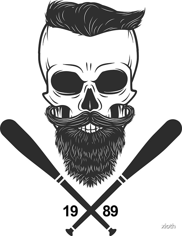 quot bearded skull skull beard hipster baseball quot stickers quot bearded skull skull beard hipster baseball quot stickers