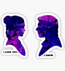 Princess Leia and Han Solo - I Love you, I know Sticker