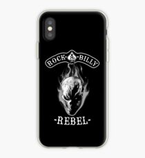 Rockabilly Rebel Skull monotone iPhone Case