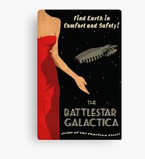 Vintage Battlestar Galactica Travel Poster Canvas Print