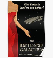 Vintage Battlestar Galactica Travel Poster Poster