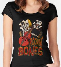 Camiseta entallada de cuello redondo Rockin Bones - a todo color