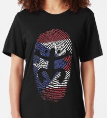 Coqui Puerto Rico Flag Identity Finger Print Slim Fit T-Shirt