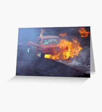 Burning Rubber Greeting Card