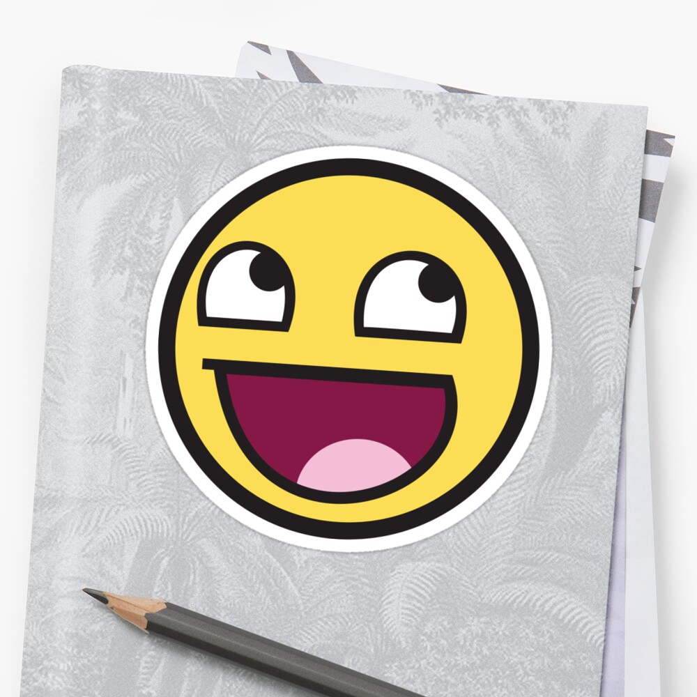 Awesome Face Funny Meme Smiley Emoticon Stickers By TotalityDesigns