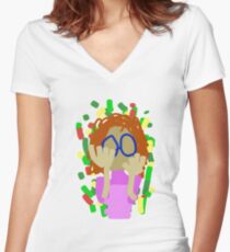 Nerd Girl Women's Fitted V-Neck T-Shirt