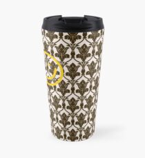 BBC Sherlock Holmes Damask Wallpaper Pattern Travel Mug