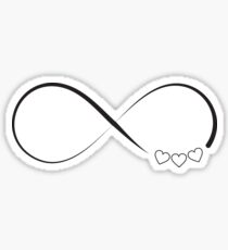 Infinity hearts symbol on pink Sticker