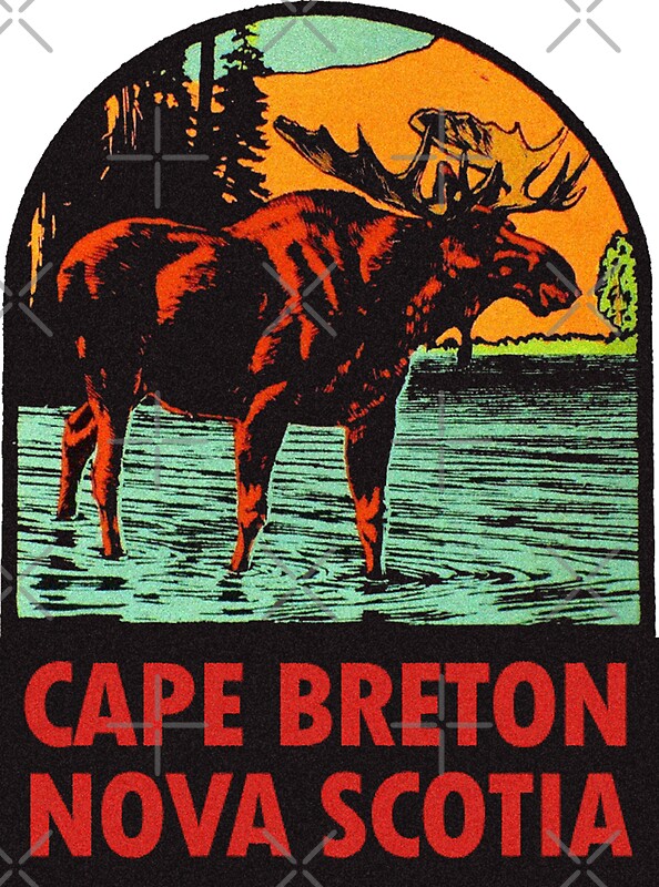 "Cape Breton Nova Scotia Canada Vintage Travel Decal" Stickers by