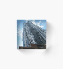 Frank Gehry Apartment Building and Skyscraper, Lower Manhattan, New York City Acrylic Block