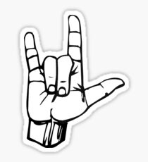 Hand I Love You ILY Sign Language Symbol Gesture Sticker