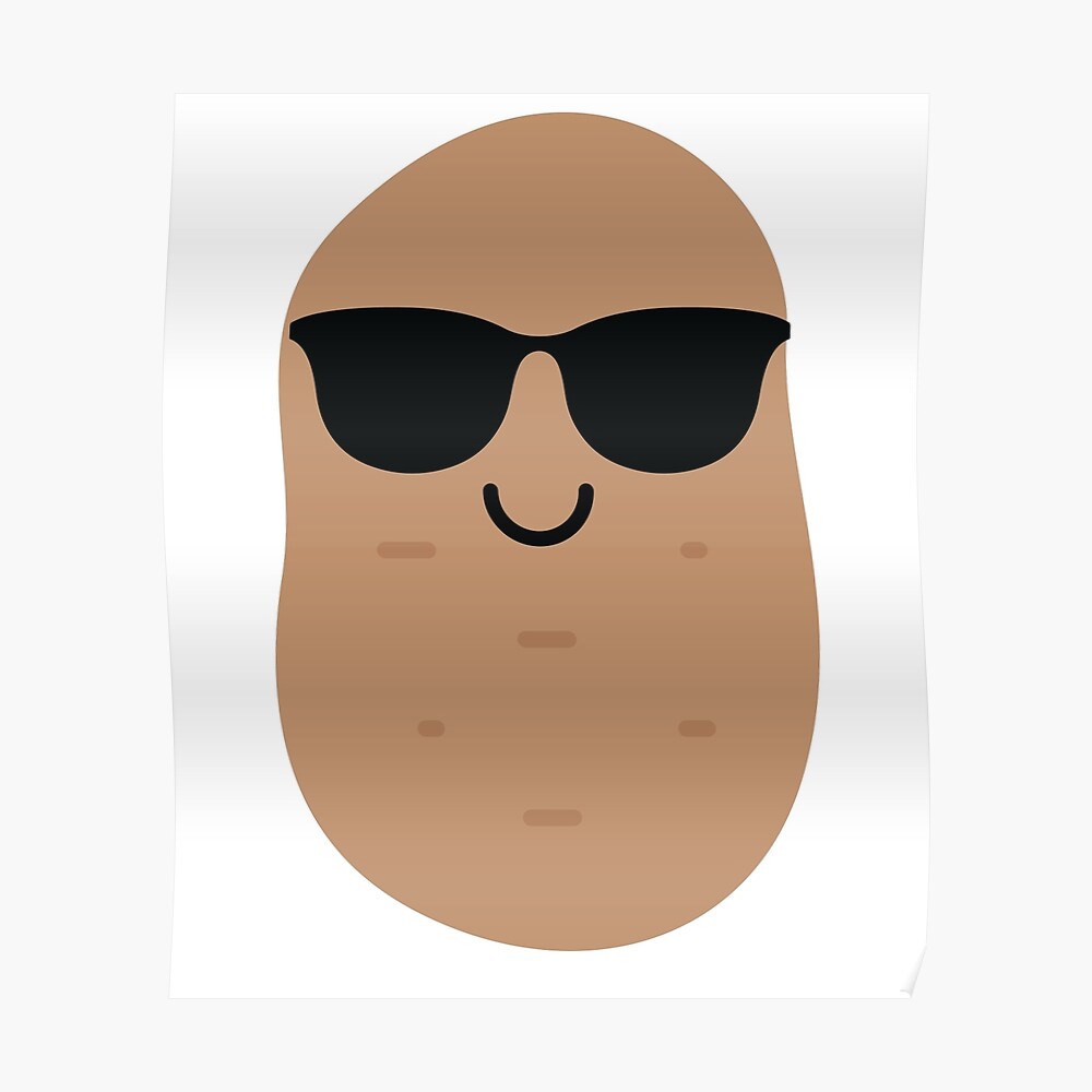 "Potato Emoji Cool Sunglasses" Poster by teeandmee Redbubble