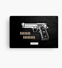 Beretta 92FS Inox over Black Velvet Canvas Print