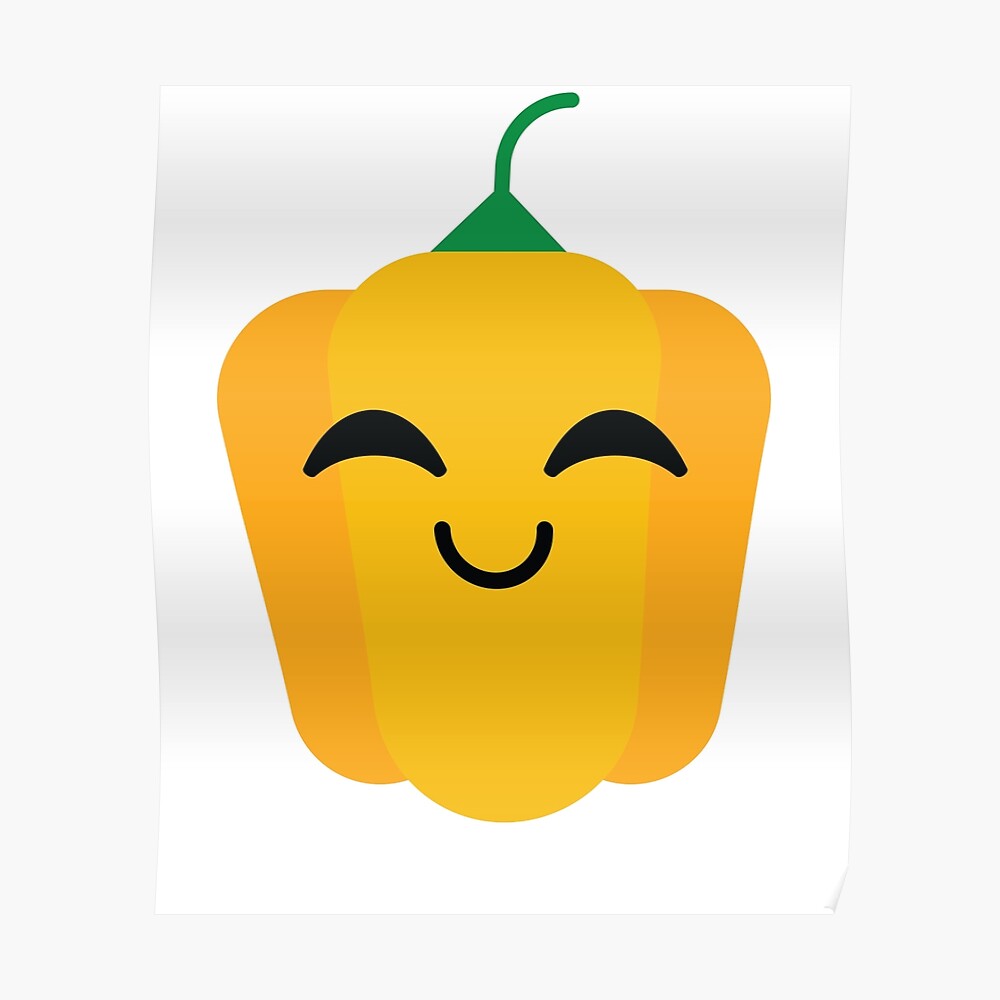 "Bell Pepper Emoji Happy with Joy" Poster by teeandmee Redbubble