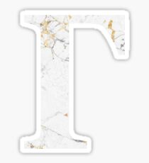 G - Gamma White Marble Gold Foil Sticker
