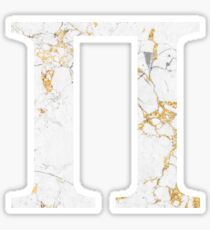 Pi - Gold Foiled White Marble Sticker