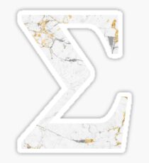 Sigma - Gold Foiled White Marble Sticker