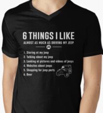 JP.Shirt: 6 Things I Like jeep - Funny jeep Men's V-Neck T-Shirt