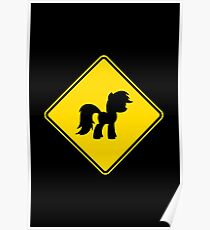 Pony Traffic Sign - Diamond Poster