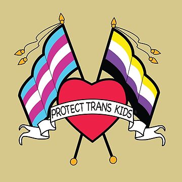 Artwork thumbnail, Protect trans kids old school tattoo desgn by Sayraphim