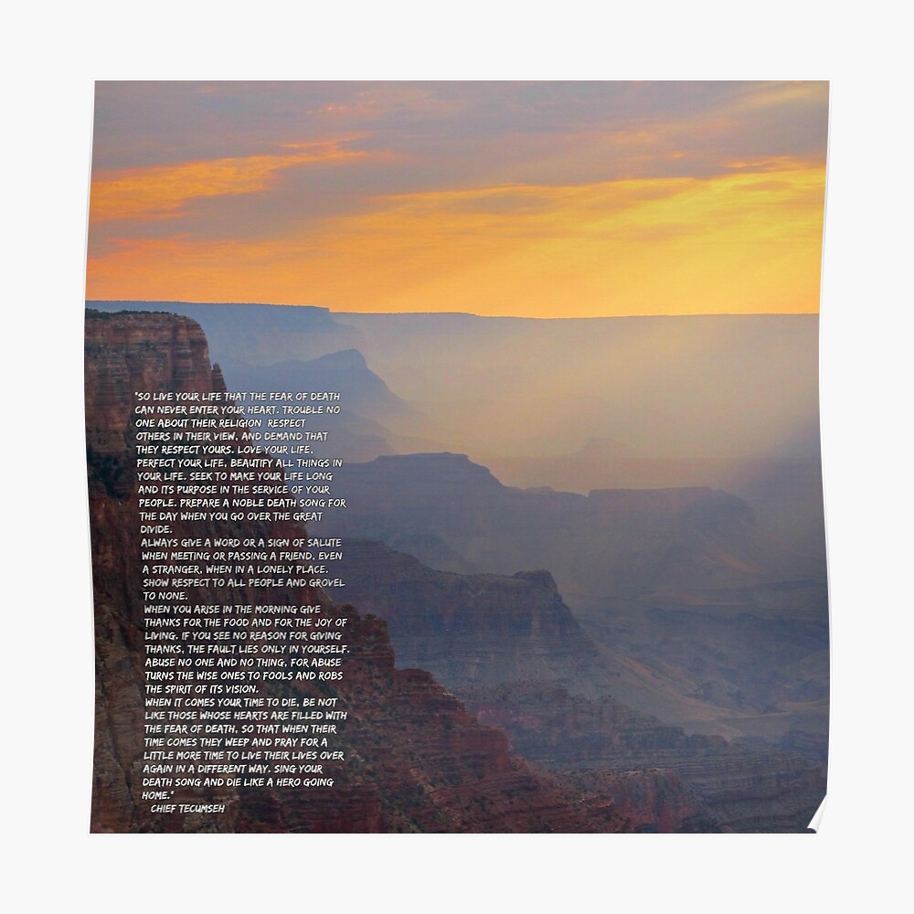 quot Tecumseh Poem quot Poster by Johnhalifax Redbubble quot Tecumseh Poem quot Poster by Johnhalifax Redbubble