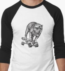 English Bulldog Skateboarding Men's Baseball ¾ T-Shirt