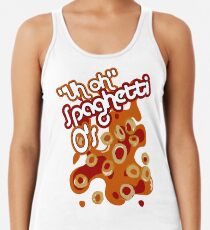 "Uh oh" Spaghetti O's Racerback Tank Top