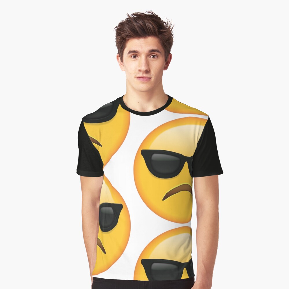"Frowning Sunglasses Emoji" Tshirt by MayMoon Redbubble